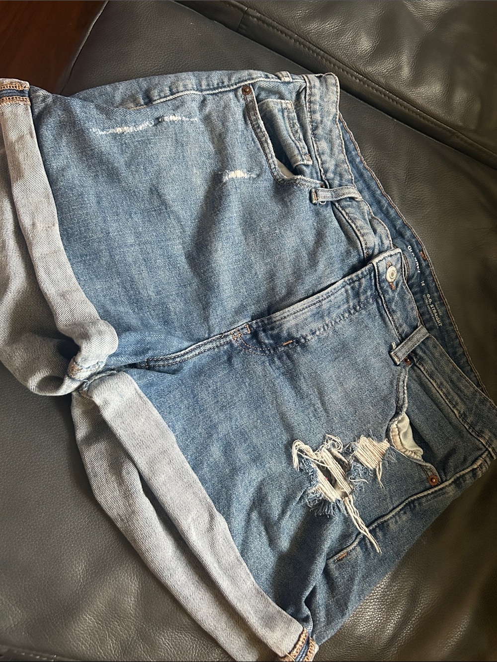 Old Navy Distressed Boyfriend Denim Shorts - Blue